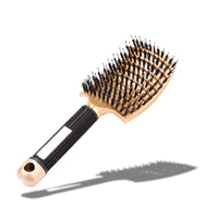 Boar Bristle Hair Brush – Gold Elegance for Fine Hair