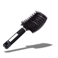 Boar Bristle Hair Brush – Elegant Black for Sleek Perfection