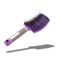 Boar Bristle Hair Brush – Purple Luxe for Volume & Shine