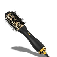 Hair dryer with rotating brush for styling and volume
