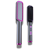 Hair straightening brush for sleek styling