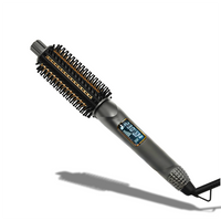 Hair styler with rotating brush for volume and shine
