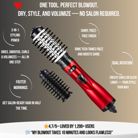 Brosse sèche cheveux  soufflante rotative – « Sécher, coiffer et donner du volume – tout en un seul mouvement » 